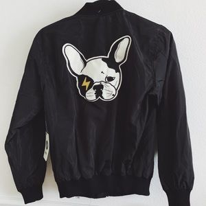 Silk Jacket with Frenchie Patch